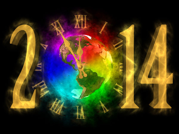 Happy New Year 2014 picture of America - clock