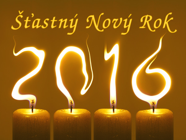 pf 2016 svíčky Šťastný Nový Rok